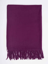 Purple Solid Woolen Muffler - TOSSIDO