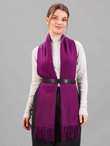 Purple Solid Woolen Muffler - TOSSIDO