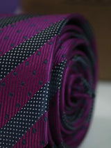 Purple Stripe Skinny Necktie - TOSSIDO