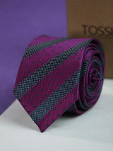Purple Stripe Skinny Necktie - TOSSIDO