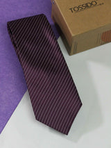 Purple Stripe Woven Necktie - TOSSIDO