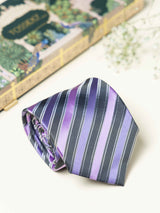 Purple Stripes Broad + Long Necktie - TOSSIDO