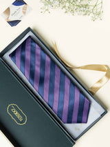 Purple Stripes Broad + Long Necktie - TOSSIDO