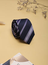 Purple Stripes Woven Silk Necktie - TOSSIDO