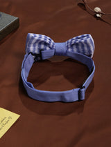 Purple & White Stripe Knitted Bowtie - TOSSIDO