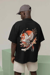 Radiant Reverie: A Crane's Flight through Sunlit Skies Oversized Tee - TOSSIDO