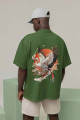 Radiant Reverie: A Crane's Flight through Sunlit Skies Oversized Tee - TOSSIDO