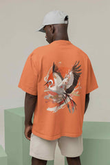 Radiant Reverie: A Crane's Flight through Sunlit Skies Oversized Tee - TOSSIDO