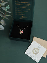 Rainbow Monstera Leaf Pendant Necklace