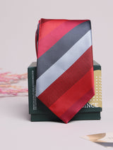 Red & Grey Stripe Necktie