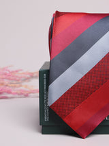 Red & Grey Stripe Necktie