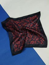 Red & Blue Paisley Pocket Square - TOSSIDO