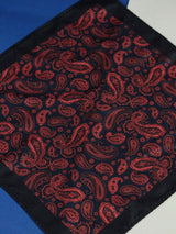 Red & Blue Paisley Pocket Square - TOSSIDO