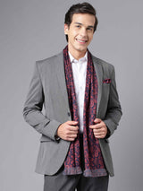 Red & Blue Paisley Stole & Pocket Square Set - TOSSIDO