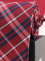 Red Check Woven Necktie - TOSSIDO