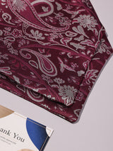 Red & Gold Paisley Woven Ascot & Pocket Square - TOSSIDO
