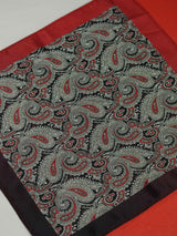 Red & Grey Paisley Pocket Square - TOSSIDO