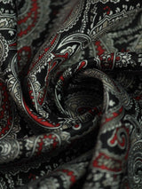 Red & Grey Paisley Pocket Square - TOSSIDO