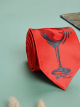 Red Hand - Painted Woven Necktie - TOSSIDO