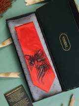 Red Hand - Painted Woven Necktie - Cat - TOSSIDO