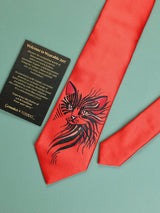 Red Hand - Painted Woven Necktie - Cat - TOSSIDO