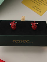 Red Heart Cufflinks - TOSSIDO