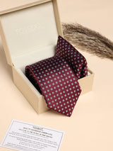 Red Mini Check Performance Silk™ Necktie & Pocket Square Gift Set - TOSSIDO