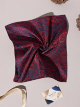 Red & Navy Paisley Performance Silk™ Pocket Square - TOSSIDO