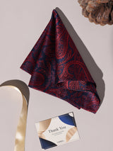 Red & Navy Paisley Performance Silk™ Pocket Square - TOSSIDO