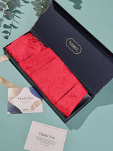Red Paisley Floral Woven Cravat & Pocket Square Set - TOSSIDO
