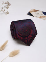 Red Paisley Woven Silk Necktie - TOSSIDO