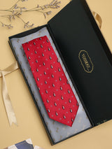 Red Penguin Woven Silk Necktie - TOSSIDO