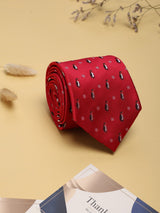 Red Penguin Woven Silk Necktie - TOSSIDO