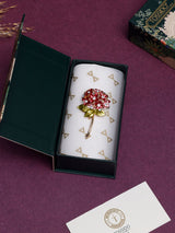 Red & Pink Hydrangea Stem Brooch - TOSSIDO
