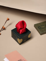 Red Solid Silk Pocket Square - TOSSIDO