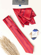 Red Stripes Necktie Gift - set - TOSSIDO