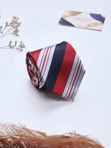 Red Stripes Woven Silk Necktie - TOSSIDO
