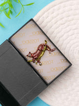 Regal Leopard Enamel Brooch