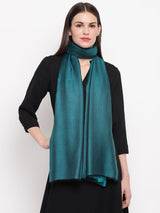 Reversible Modal Silk Stole – Teal & Deep Green | Tossido