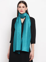 Reversible Modal Silk Stole – Teal & Deep Green | Tossido