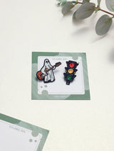 Rockstar Ghost & Traffic Light Enamel Pin Set of 2 - TOSSIDO
