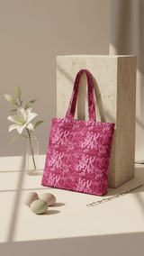 Rose Pink Script Tote - TOSSIDO
