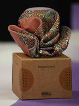 Rust Brown Paisley Pocket Square - TOSSIDO