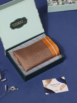 Rust Orange Geometric Silk Pocket Square - TOSSIDO