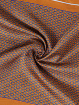 Rust Orange Geometric Silk Pocket Square - TOSSIDO