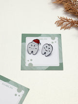 Santa Hat Tooth & Smiling Tooth Enamel Pin Set of 2 - TOSSIDO