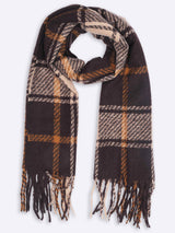 Shades of Brown Checkered Poly - Wool Muffler - TOSSIDO