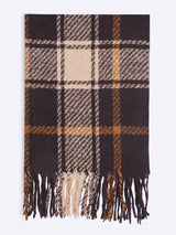 Shades of Brown Checkered Poly - Wool Muffler - TOSSIDO