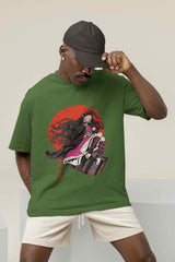Silent Protector: Nezuko's Embrace Oversized Tee - TOSSIDO