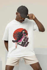Silent Protector: Nezuko's Embrace Oversized Tee - TOSSIDO